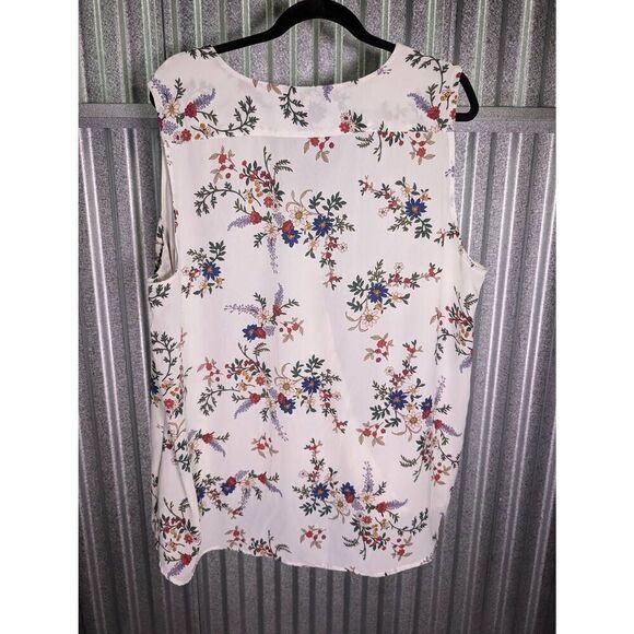 Vince Camuto Printed Wrap-Front Tank Blouse - Picture 2 of 4